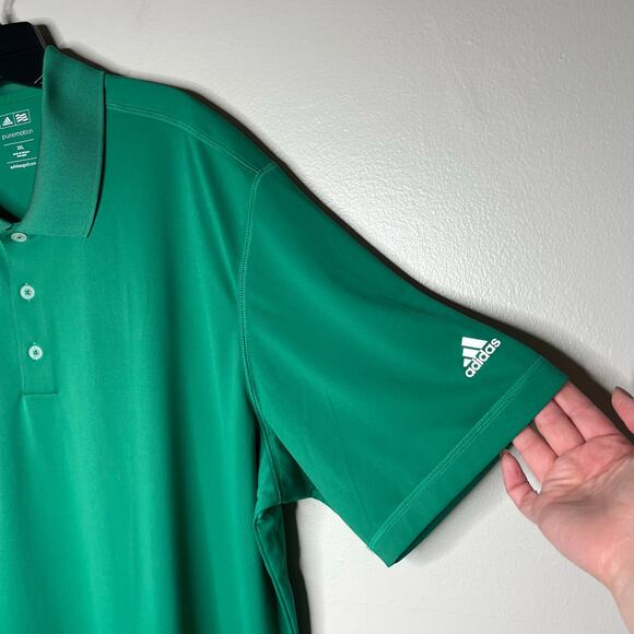 Adidas Puremotion Green Golf Polo Men's 2XL Short Sleeve Performance Stretch - Picture 4 of 10